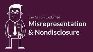 Misrepresentation and Nondisclosure  Contracts  Defenses amp Excuses [upl. by Eriam]