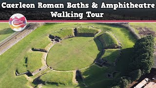 CAERLEON ROMAN BATHS amp AMPHITHEATRE WALES  Walking Tour  Pinned on Places [upl. by Yot]