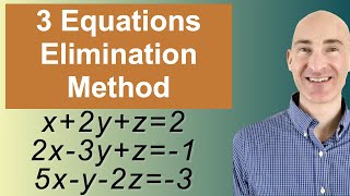 Solving Systems of 3 Equations Elimination [upl. by Ellenet]