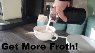 How to Get More Froth from Your Nespresso Coffee Aeroccino  Nespresso tips and help [upl. by Aneekal]