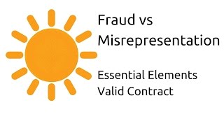 Fraud vs Misrepresentation  Other Essential Elements of a Valid Contract  CA CPT  CS amp CMA [upl. by Asille]